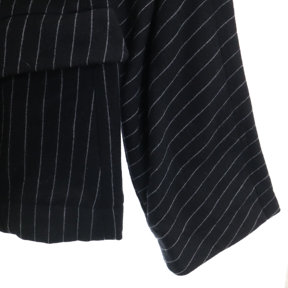 COMME des GARCONS コムデギャルソン 2012年 日本製 ストライプ柄 ニットジャケット 上下 セットアップ S ブラック レディース