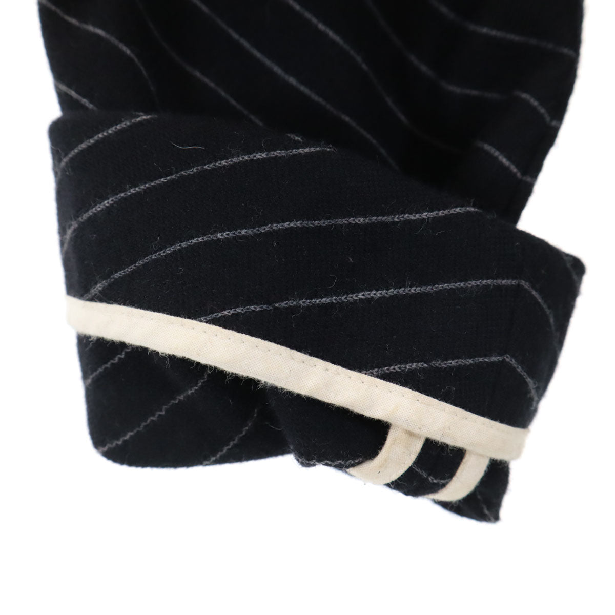 COMME des GARCONS コムデギャルソン 2012年 日本製 ストライプ柄 ニットジャケット 上下 セットアップ S ブラック レディース