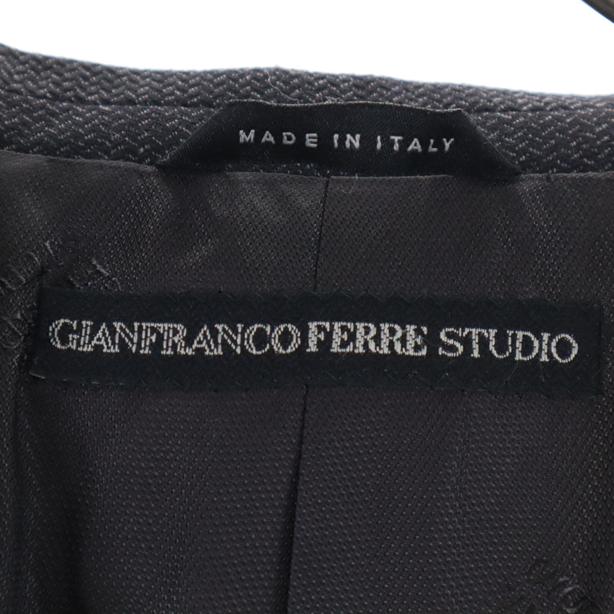 GIANFRANCO FERRE STUDIO ジャンフランコフェレストゥーディオ イタリア製 総柄 スーツ 上下 セットアップ 54/50 チャコールグレー メンズ