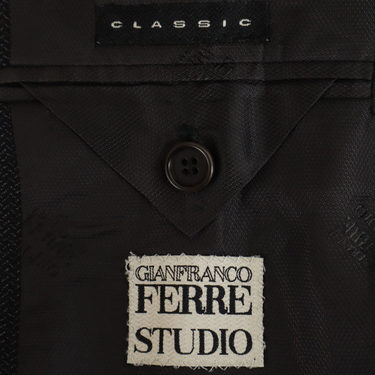 GIANFRANCO FERRE STUDIO ジャンフランコフェレストゥーディオ イタリア製 総柄 スーツ 上下 セットアップ 54/50 チャコールグレー メンズ