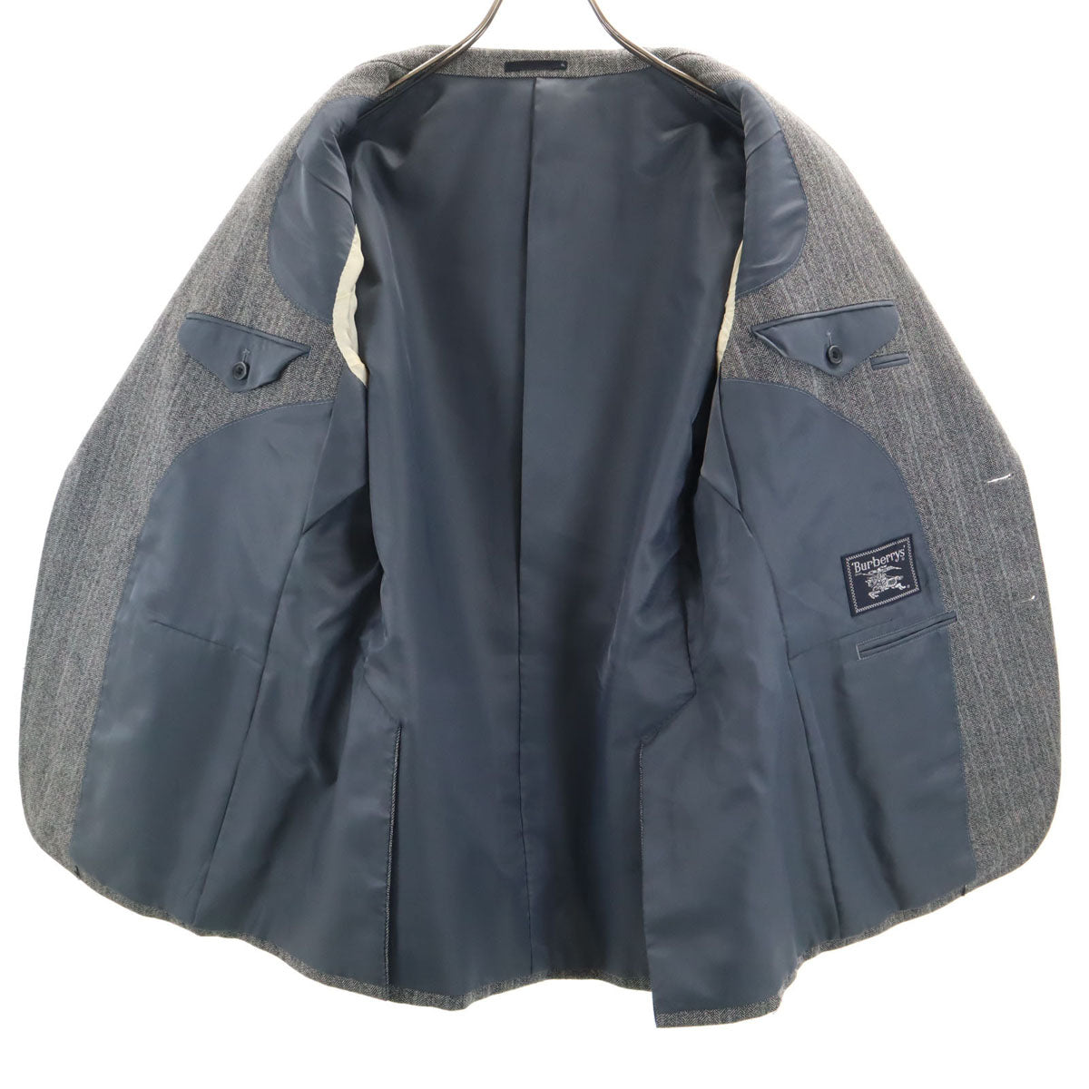 Burberrys バーバリーズ 90s オールド ヘリンボーン柄 スーツ 上下 セットアップ BE5 グレー メンズ