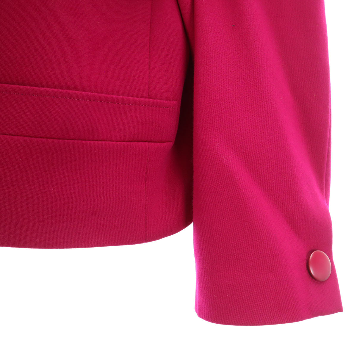 Christian Dior PRET-A-PORTER クリスチャンディオール プレタポルテ 90s オールド ノーカラージャケット 上下 セットアップ L マゼンタ レディース