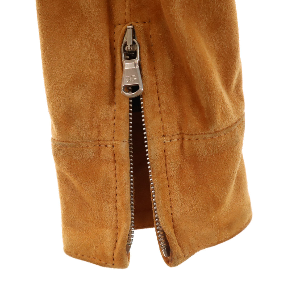 DOLCE&GABBANA ドルチェアンドガッバーナ イタリア製 スエードレザージャケット 上下 セットアップ 40 キャメル レディース