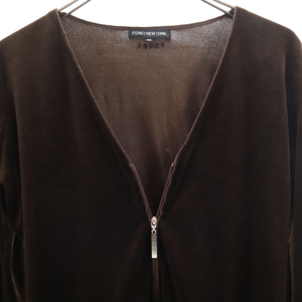 FOXEY NEW YORK フォクシーニューヨーク 日本製 ベロア ジャケット 上下 セットアップ 40/38 ブラウン メンズ
