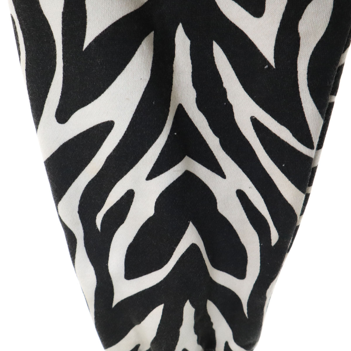 UNINC アンインク ゼブラ柄 長袖 スウェット ジップパーカー LG ブラック系 メンズ