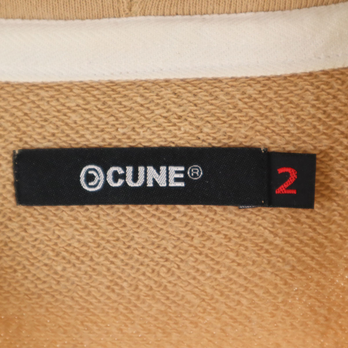 CUNE キューン 日本製 長袖 スウェット ジップパーカー 2 ベージュ メンズ