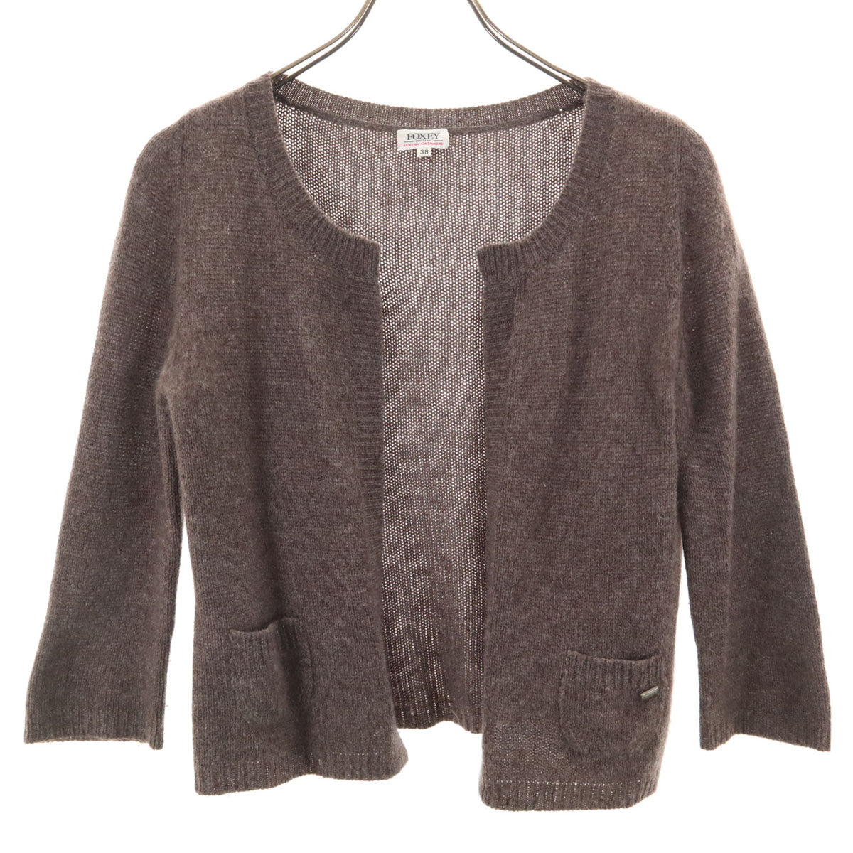 美品　FOXEY フォクシー　カーディガン　38 FOXEY フォクシー カーディガン ニット ウール 38 M 黒 ブラック