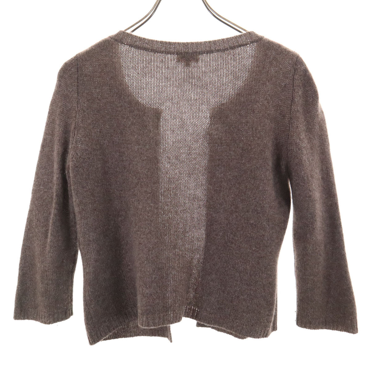 FOXEY フォクシー 日本製 カシミア100% 7分袖 ニットカーディガン 38 ブラウン系 レディース