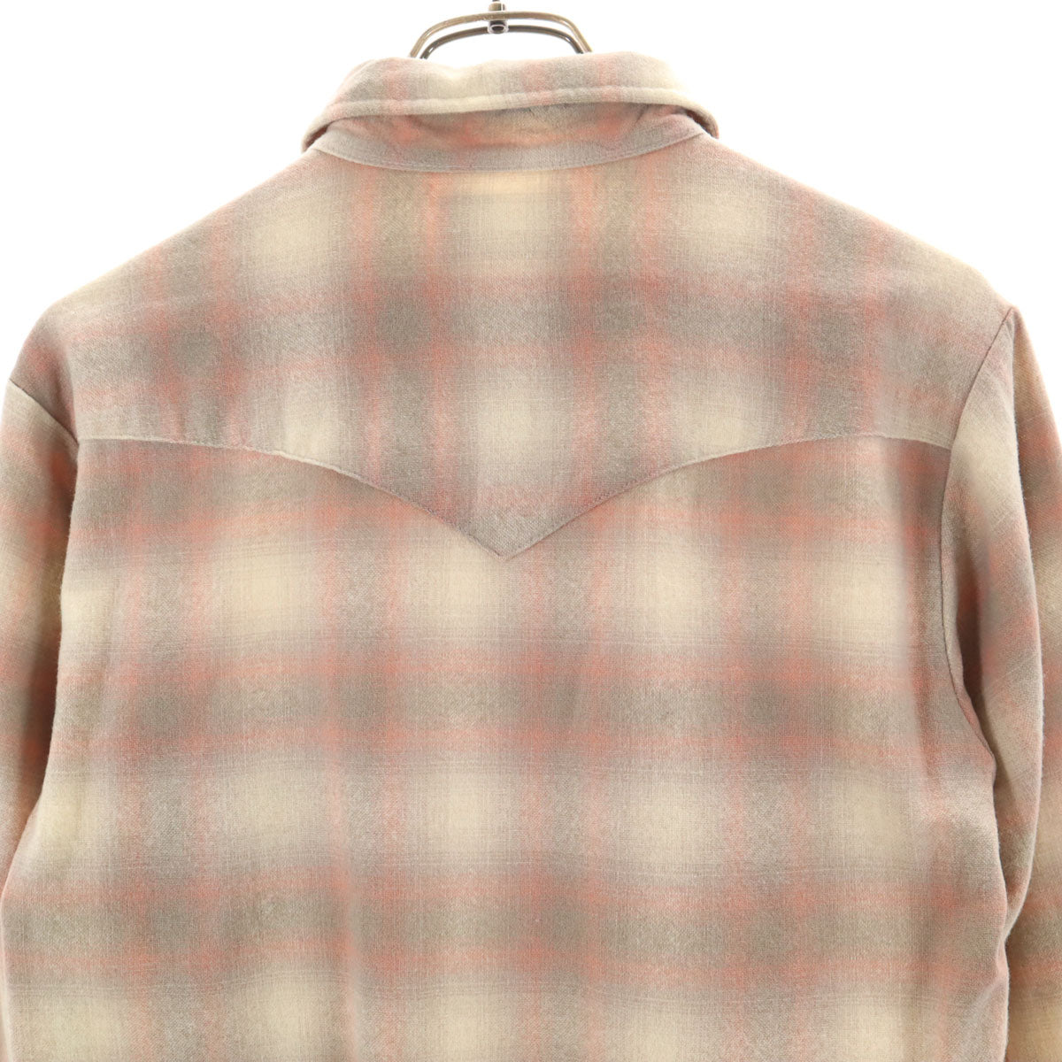 PENDLETON ペンドルトン 70s ヴィンテージ チェック柄 長袖 ウエスタンシャツ L ベージュ系 メンズ