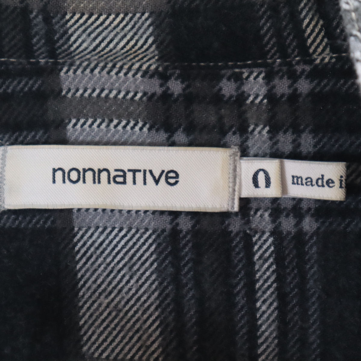 nonnative ノンネイティブ 日本製 チェック柄 長袖 ネルシャツ 0 ブラック系 メンズ