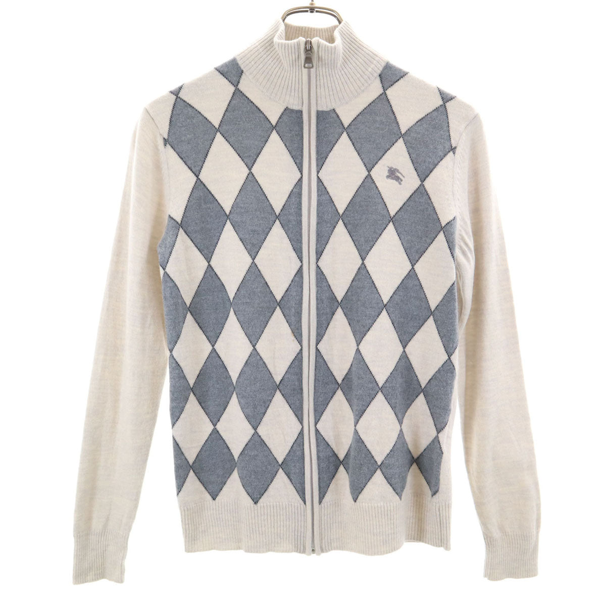 BURBERRY BLACK LABEL バーバリーブラックレーベル ウール 長袖 ニットジャケット 2 グレー 三陽商会 メンズ