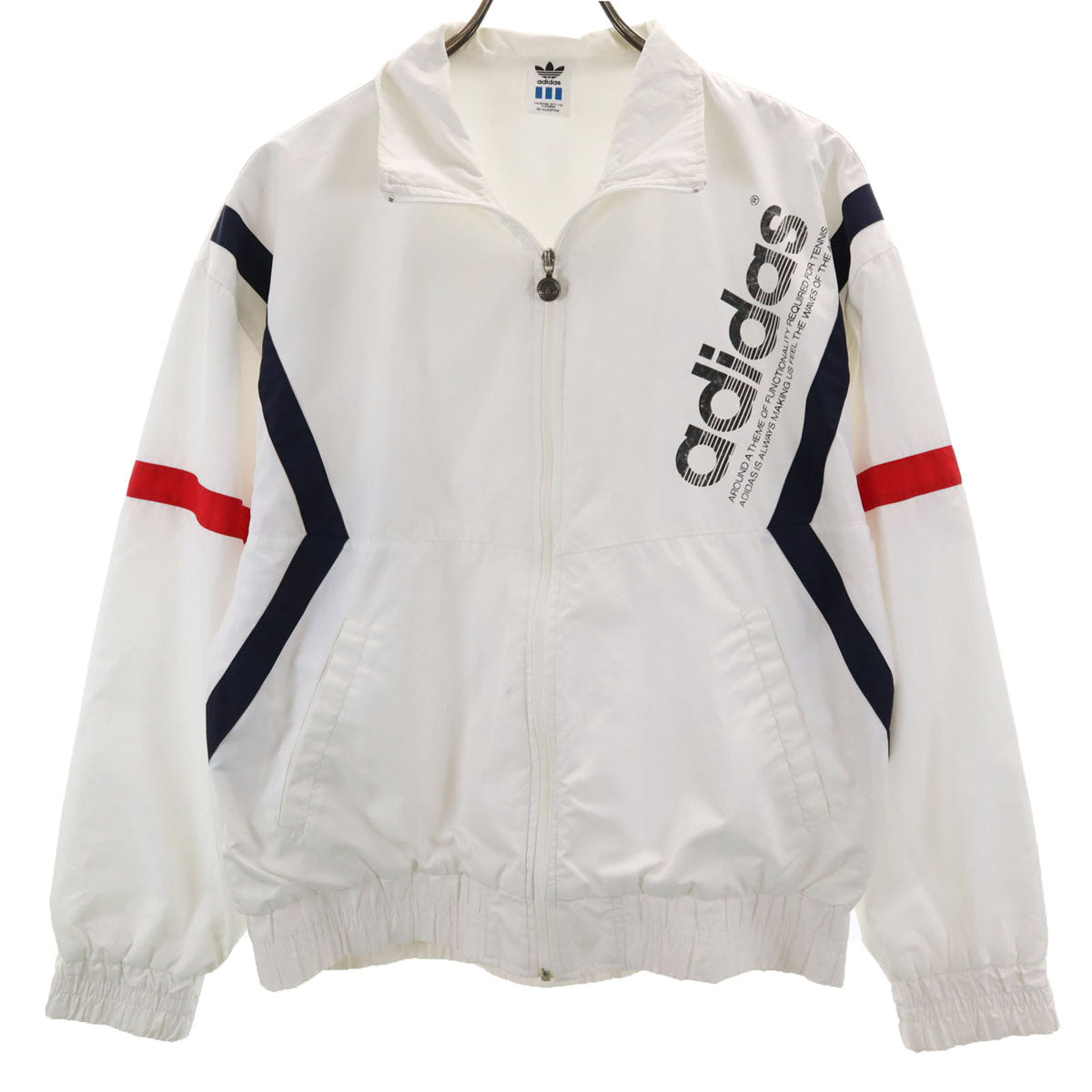 adidas アディダス 80s ヴィンテージ トレーニング ウインドブレーカー M ホワイト 裏トリコット デサント メンズ