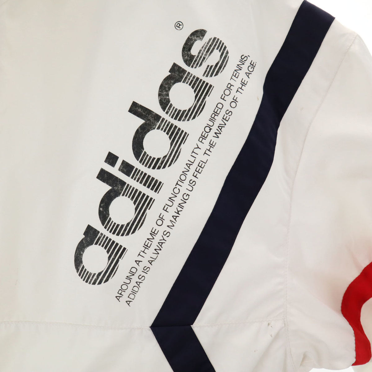 adidas アディダス 80s ヴィンテージ トレーニング ウインドブレーカー M ホワイト 裏トリコット デサント メンズ