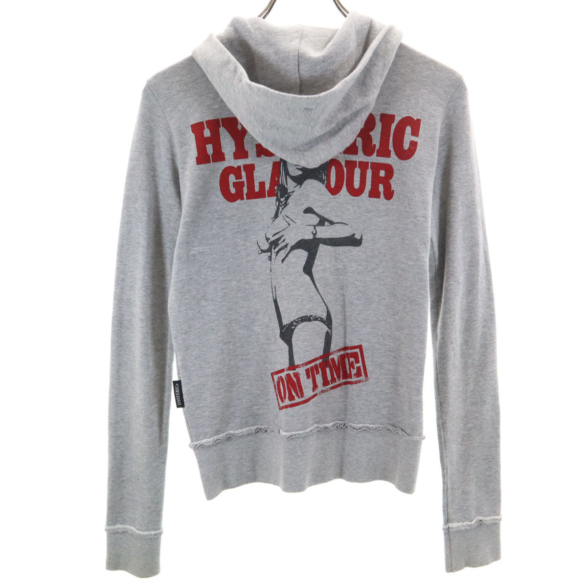 HYSTERIC GLAMOUR ヒステリックグラマー 日本製 長袖 ジップパーカー F グレー レディース