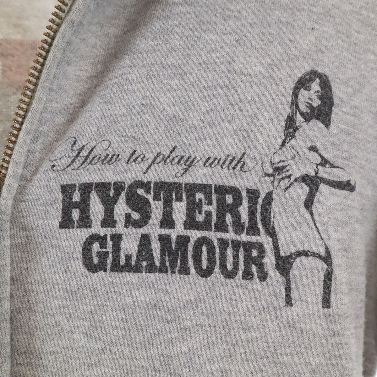 HYSTERIC GLAMOUR ヒステリックグラマー 日本製 長袖 ジップパーカー F グレー レディース