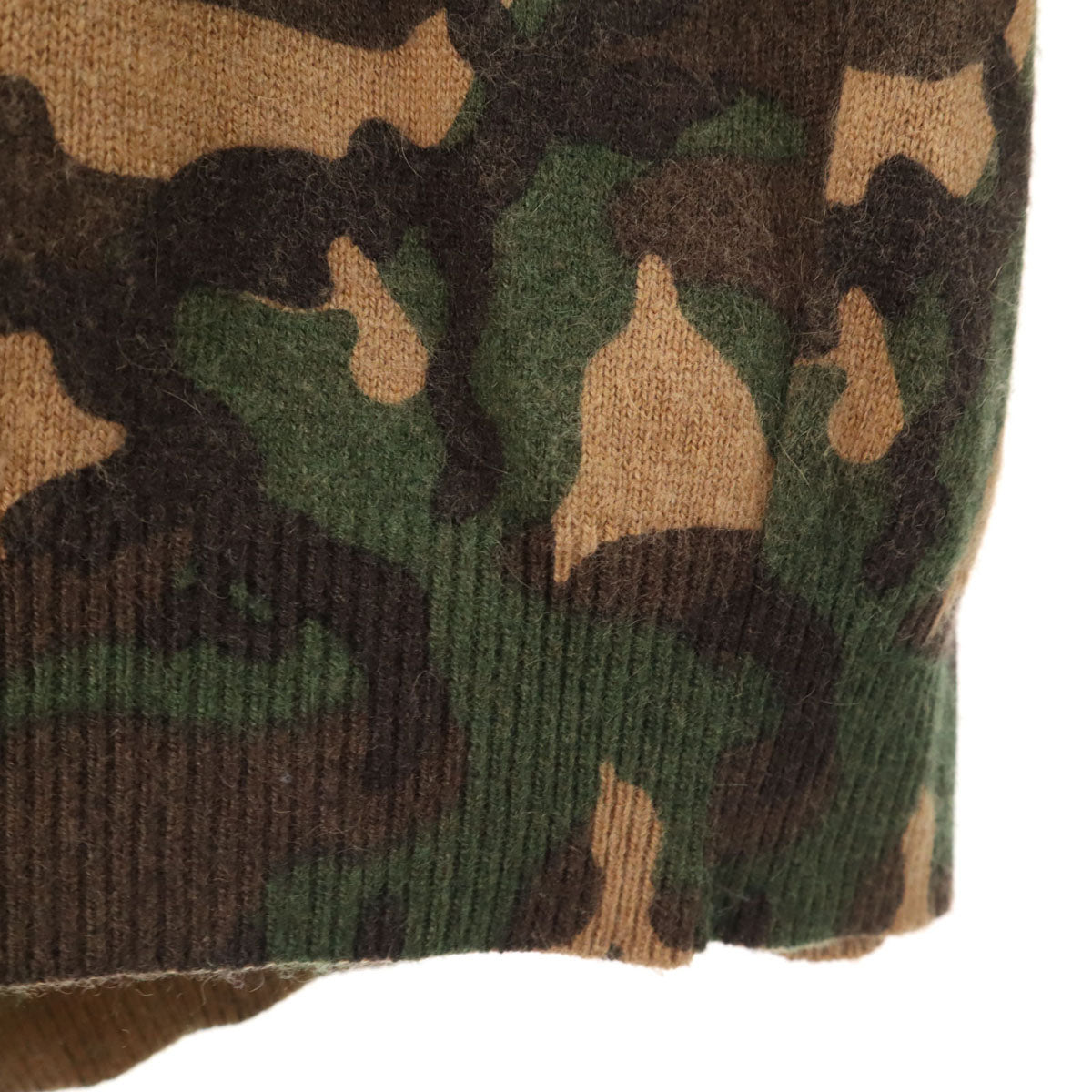 HYSTERIC GLAMOUR ヒステリックグラマー 日本製 迷彩柄 長袖 ニットカーディガン M カーキ メンズ