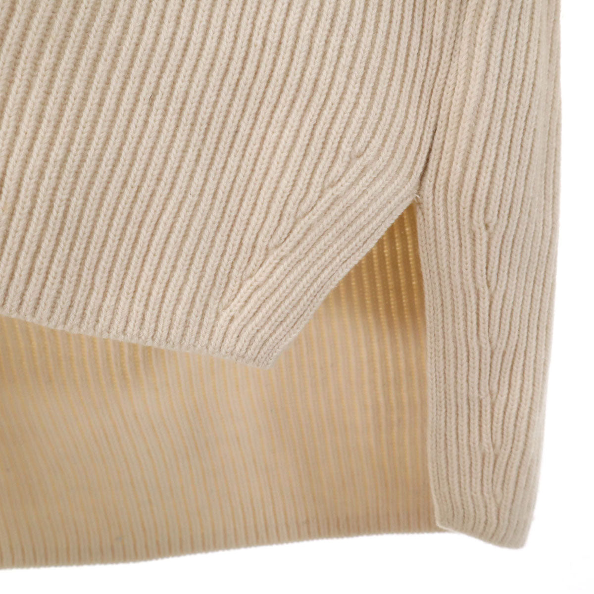 AURALEE オーラリー 日本製 長袖 Vネック セーター 1 ベージュ リブニット レディース