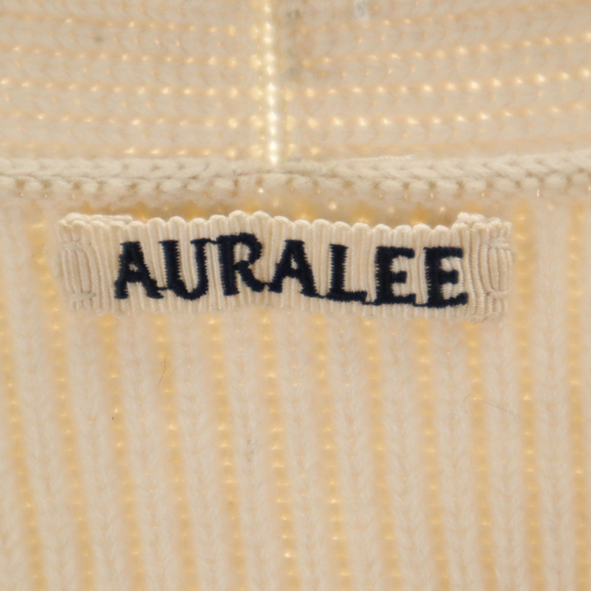 AURALEE オーラリー 日本製 長袖 Vネック セーター 1 ベージュ リブニット レディース