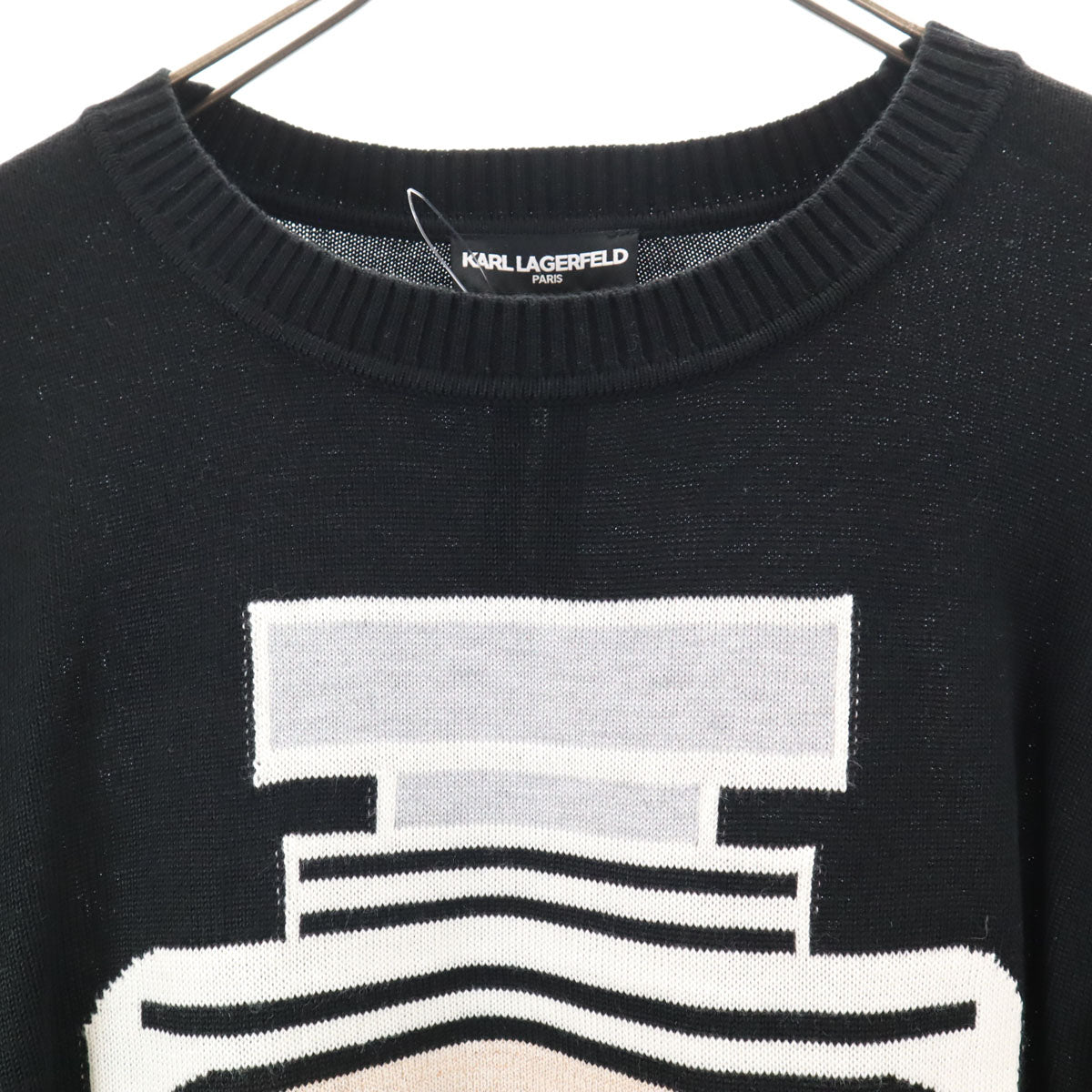 未使用 KARL LAGERFELD カールラガーフェルド 長袖 セーター M ブラック ニット レディース