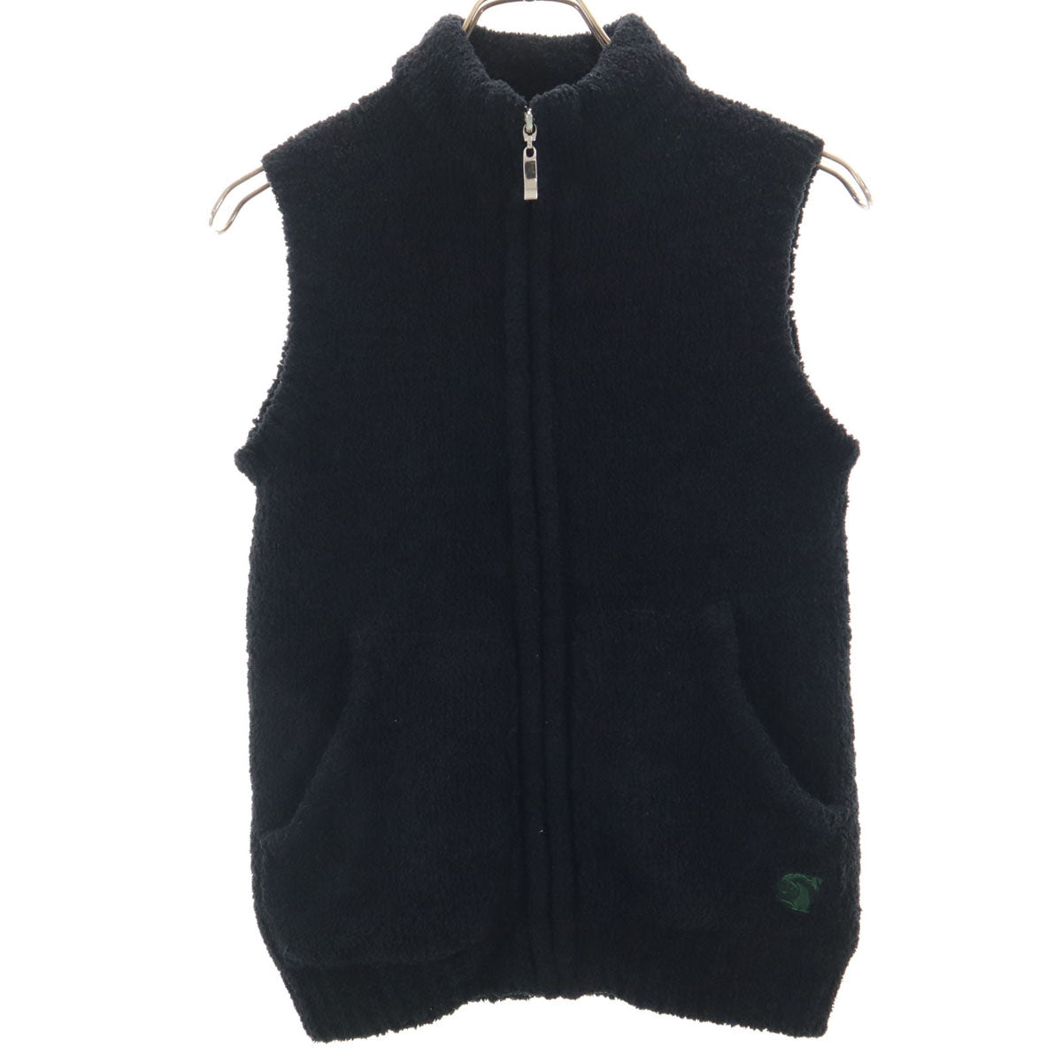 kashwere カシウエア フルジップ ベスト S ブラック レディース