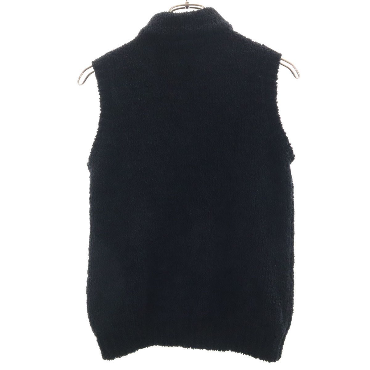 kashwere カシウエア フルジップ ベスト S ブラック レディース