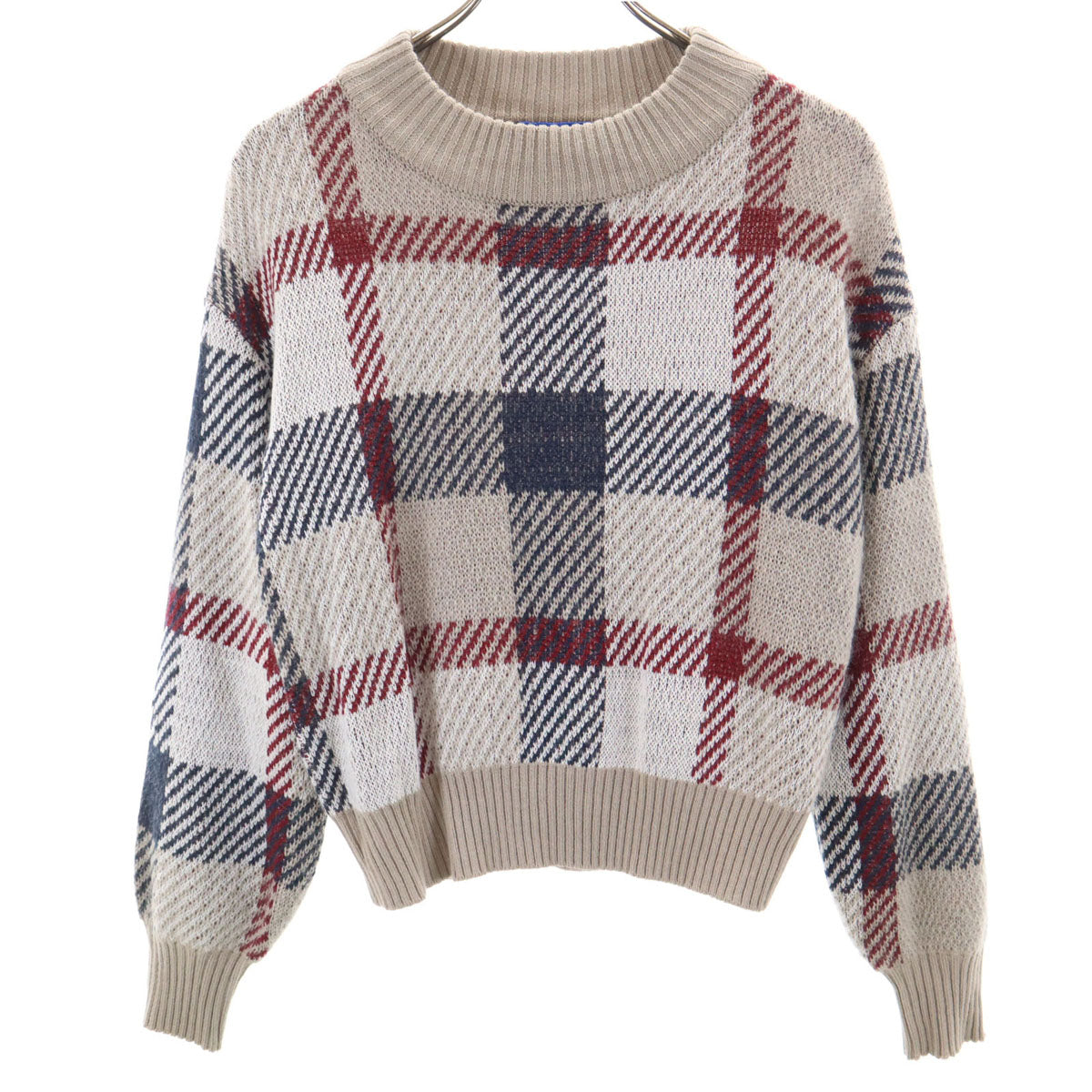 美品✨BLUE LABEL CRESTBRIDGE チェックニットセーター　長袖 BLUE LABEL CRESTBRIDGE ブルーレーベルクレストブリッジ