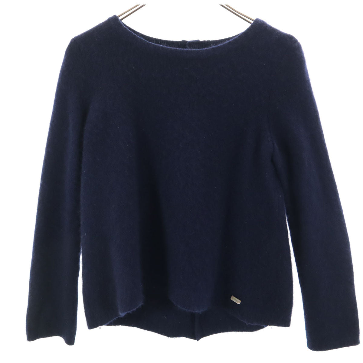 FOXEY フォクシー 日本製 カシミヤ100% 長袖 バックボタン セーター 40 ネイビー ニット レディース