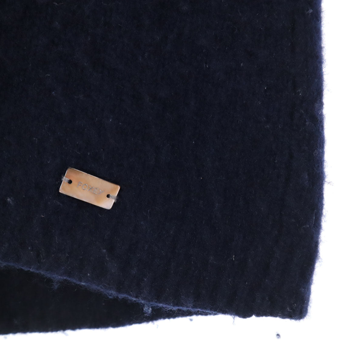 FOXEY フォクシー 日本製 カシミヤ100% 長袖 バックボタン セーター 40 ネイビー ニット レディース