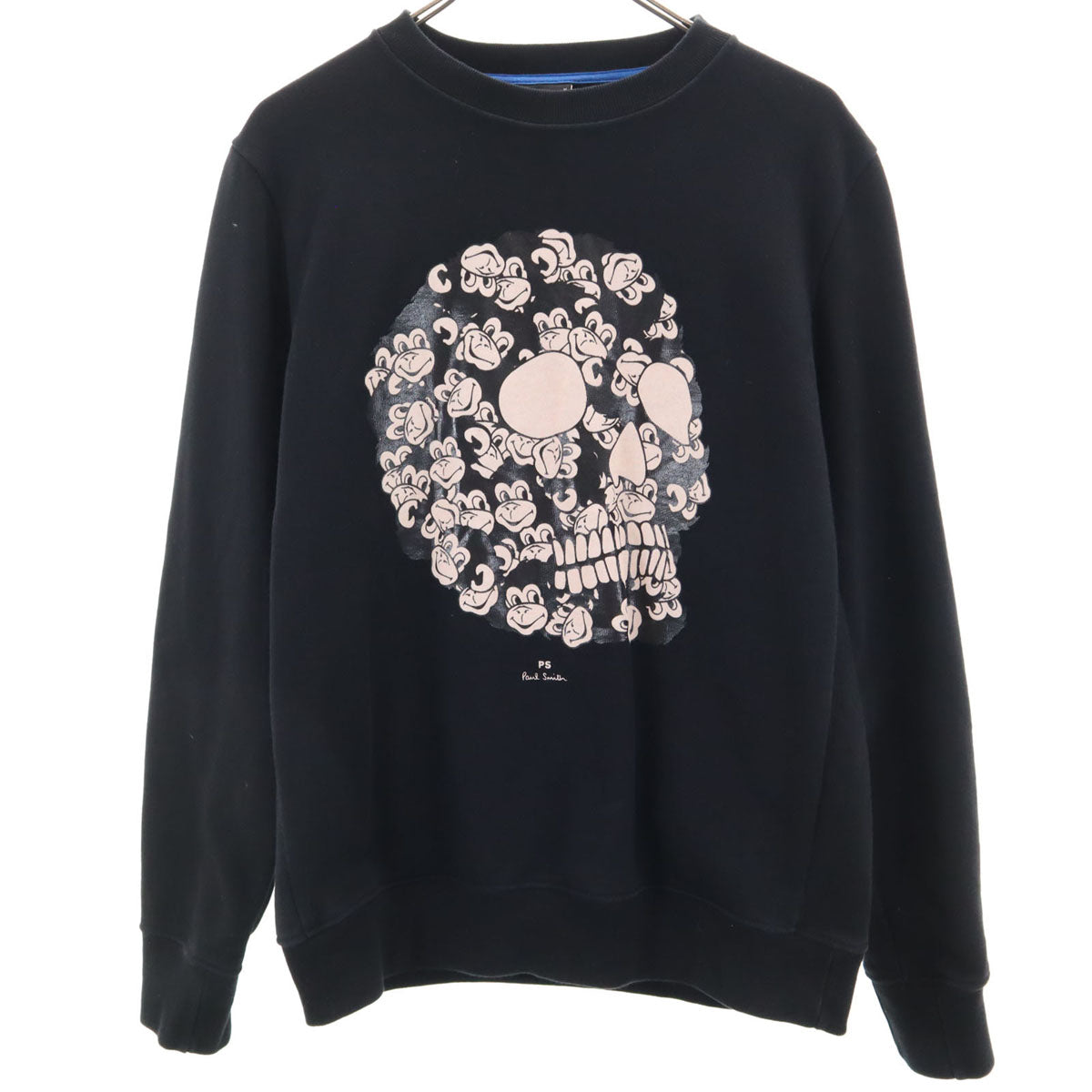 PS Paul Smith ピーエスポールスミス ブルガリア製 モンキースカル 長袖 スウェット トレーナー M ブラック メンズ