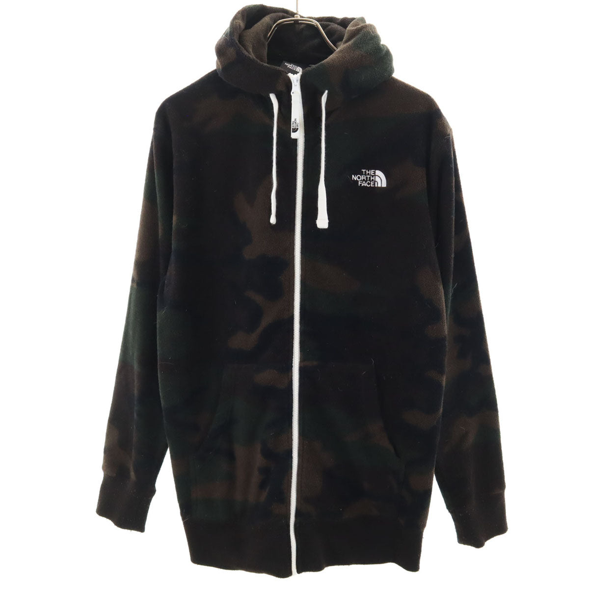 THE NORTH FACE ノースフェイス カモフラ柄 長袖 リアビュー フリース ジップパーカー XL ブラウン メンズ