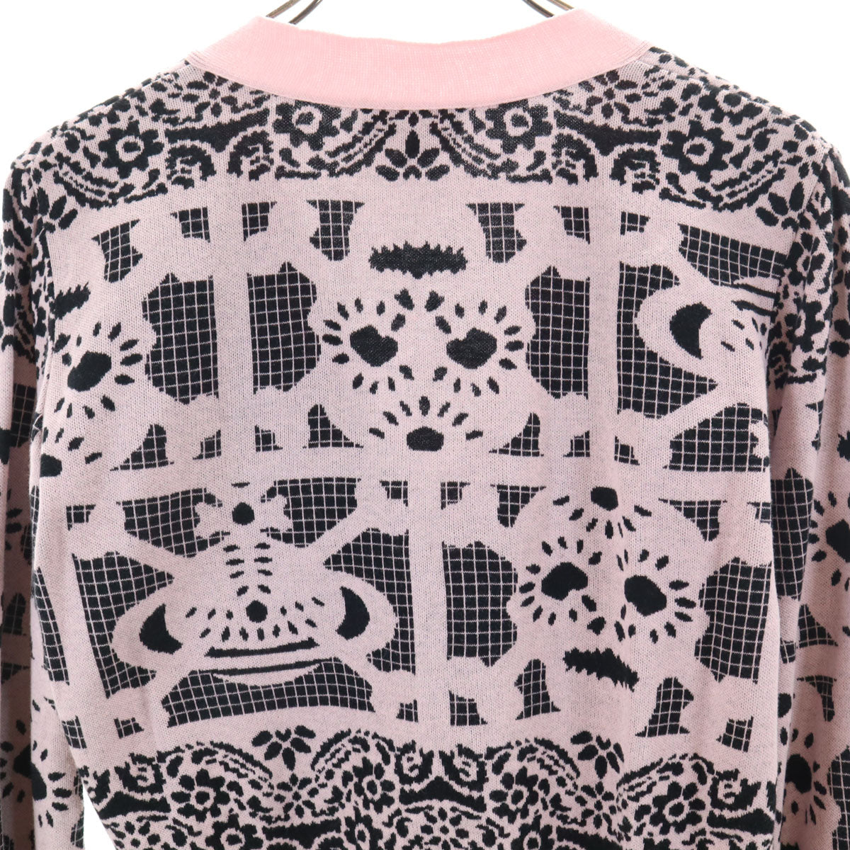 Vivienne Westwood RED LABEL ヴィヴィアンウエストウッドレッドレーベル 日本製 総柄 長袖 ニットカーディガン 3 ピンク レディース