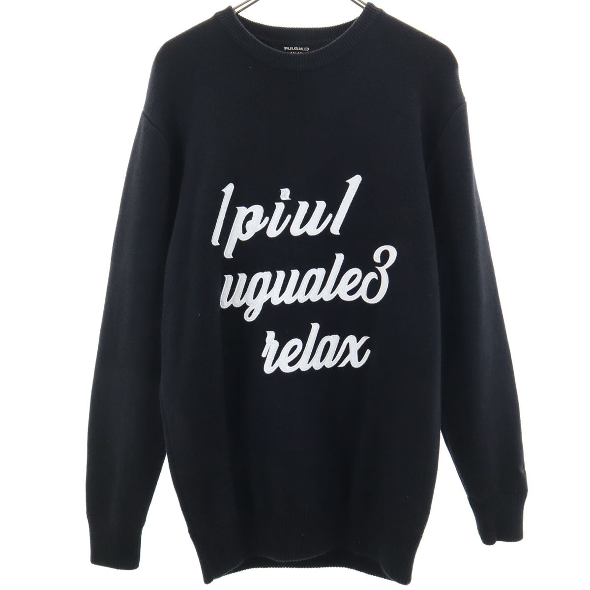1PIU1UGUALE3 ウノピゥウノウグァーレトレ 長袖 セーター L ブラック メンズ