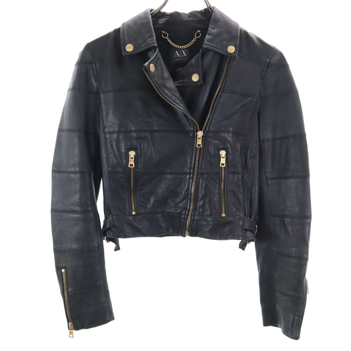 ARMANI EXCHANGE アルマーニエクスチェンジ レザージャケット S ブラック レディース