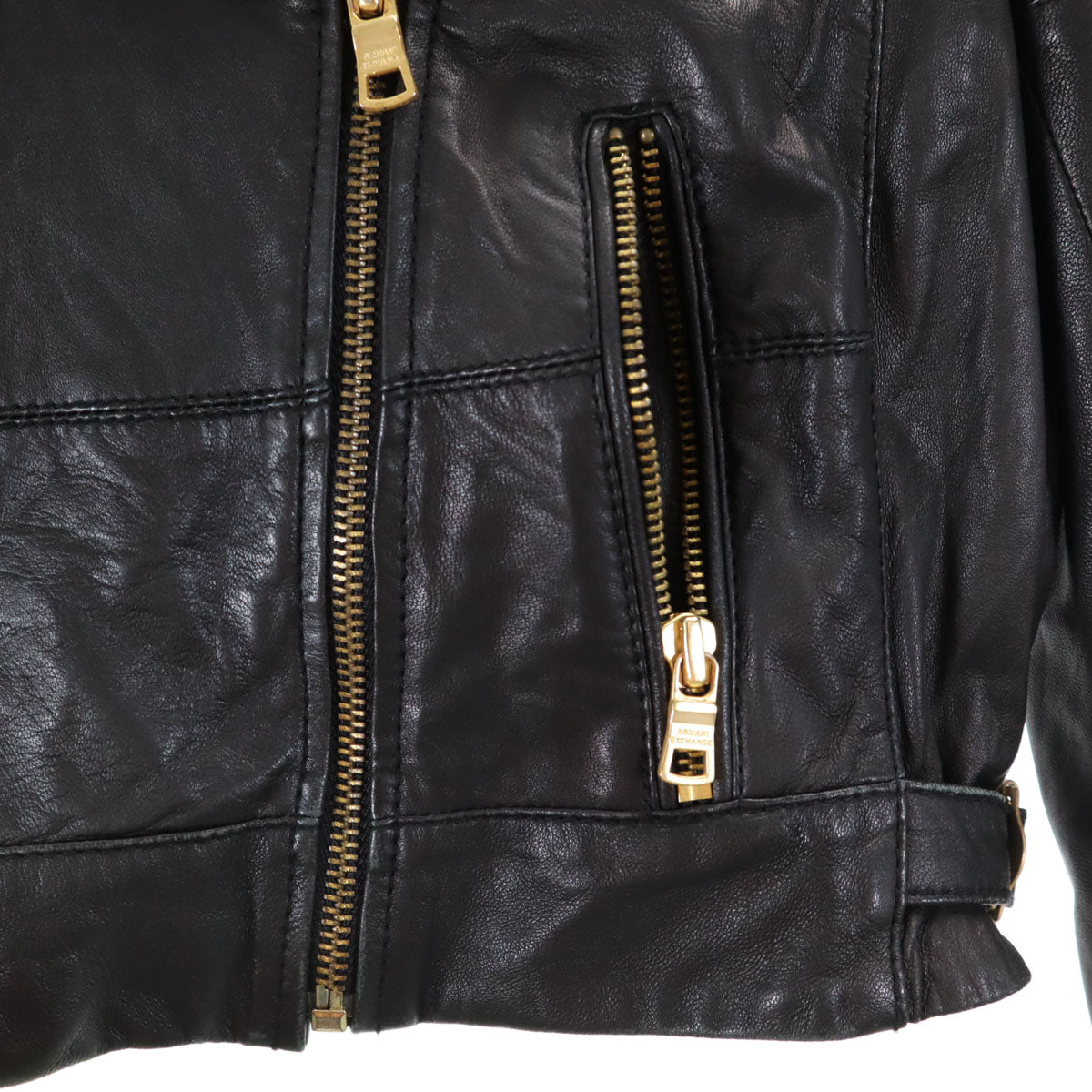 ARMANI EXCHANGE アルマーニエクスチェンジ レザージャケット S ブラック レディース