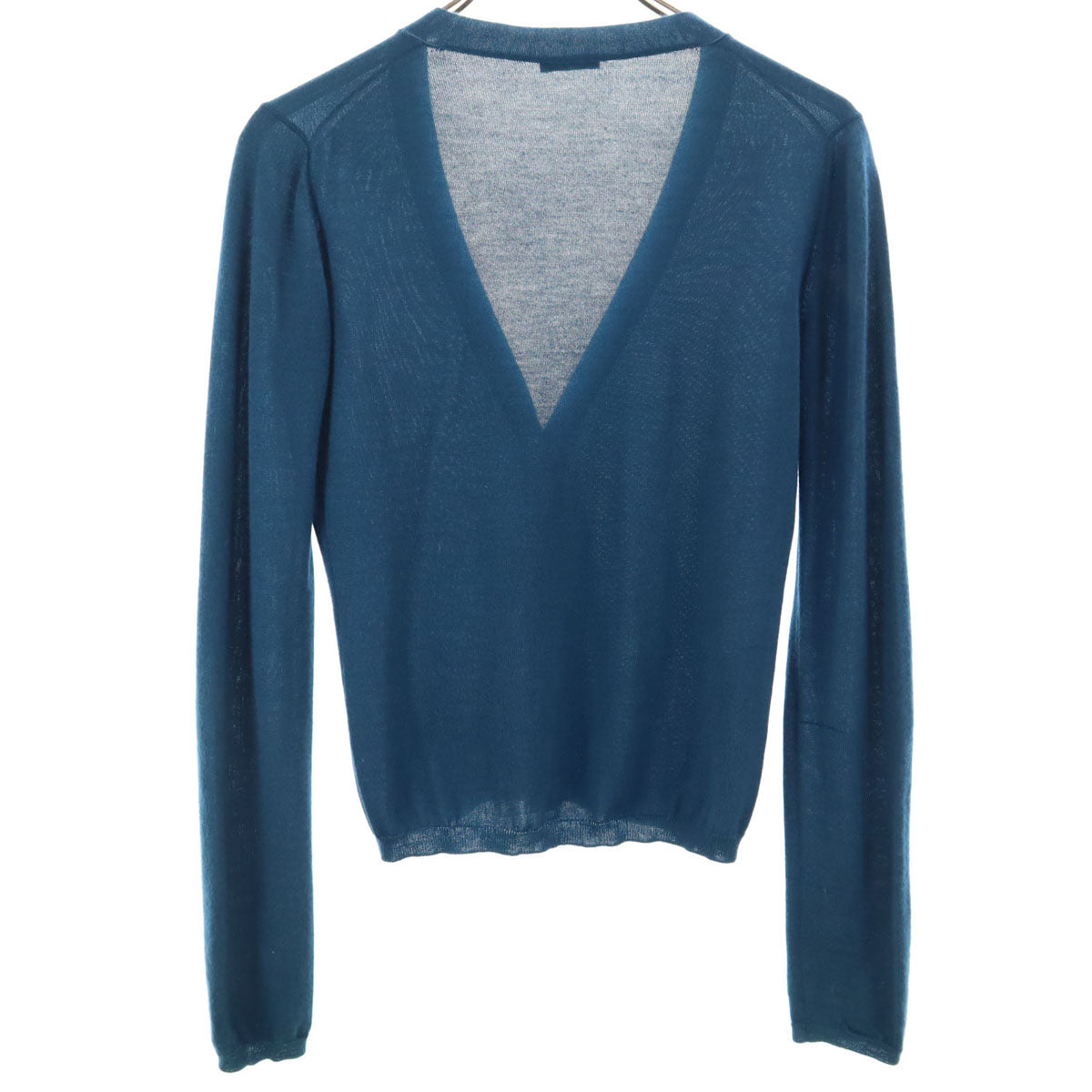 MIUMIU ミュウミュウ カシミヤシルクブレンド 長袖 ニットカーディガン 38 ブルーグリーン レディース
