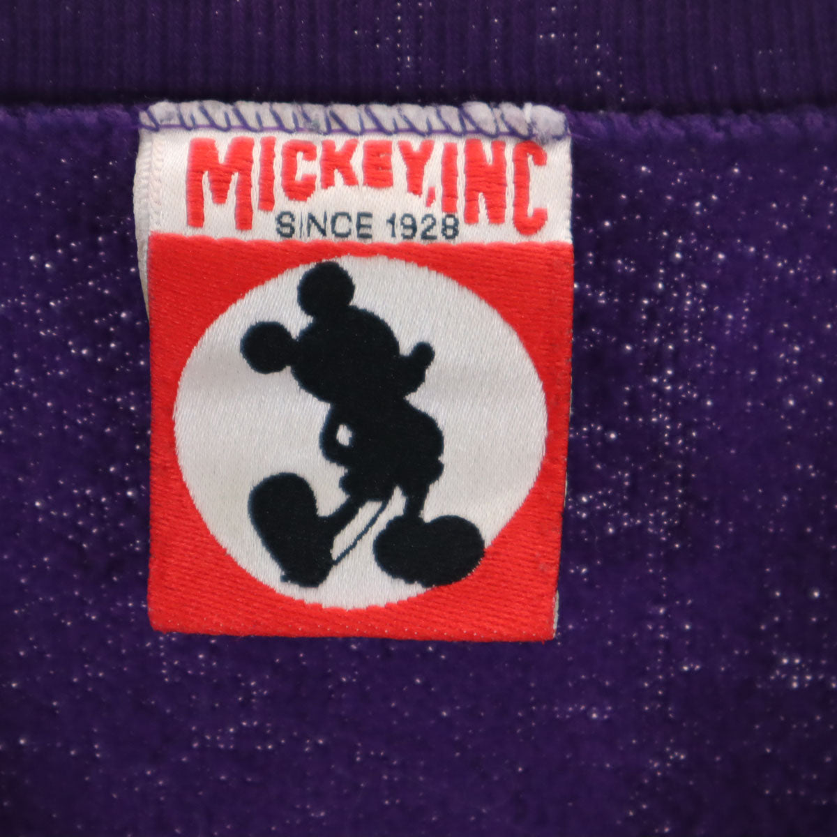 MICKEY.INC 90s USA製 オールド プリント 長袖 スウェット トレーナー L パープル系 ディズニー ミッキーマウス 裏起毛 メンズ