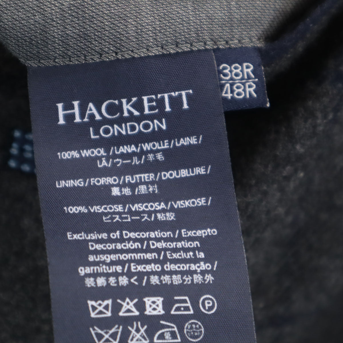 HACKETT ENGINEERED JEANS ハケット ウール チェック柄 テーラードジャケット 38R グレー系 メンズ