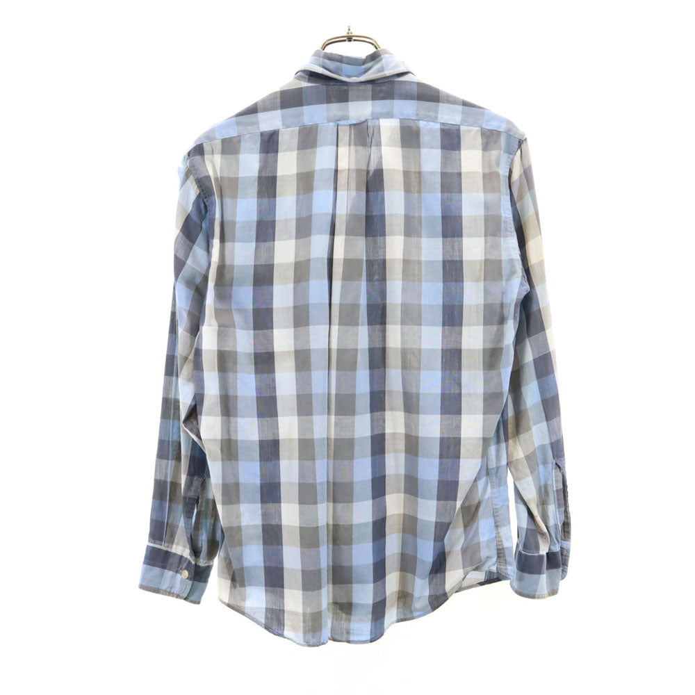 BELGRADE 60s ヴィンテージ チェック柄 長袖 ボタンダウンシャツ S ブルー系 メンズ