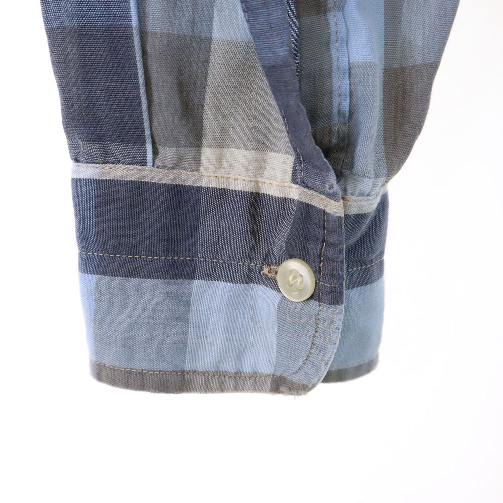 BELGRADE 60s ヴィンテージ チェック柄 長袖 ボタンダウンシャツ S ブルー系 メンズ