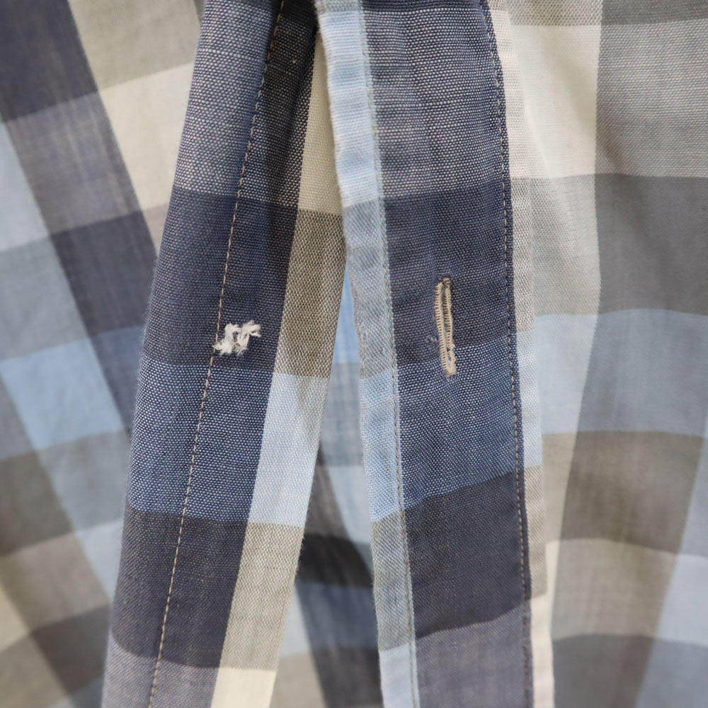 BELGRADE 60s ヴィンテージ チェック柄 長袖 ボタンダウンシャツ S ブルー系 メンズ