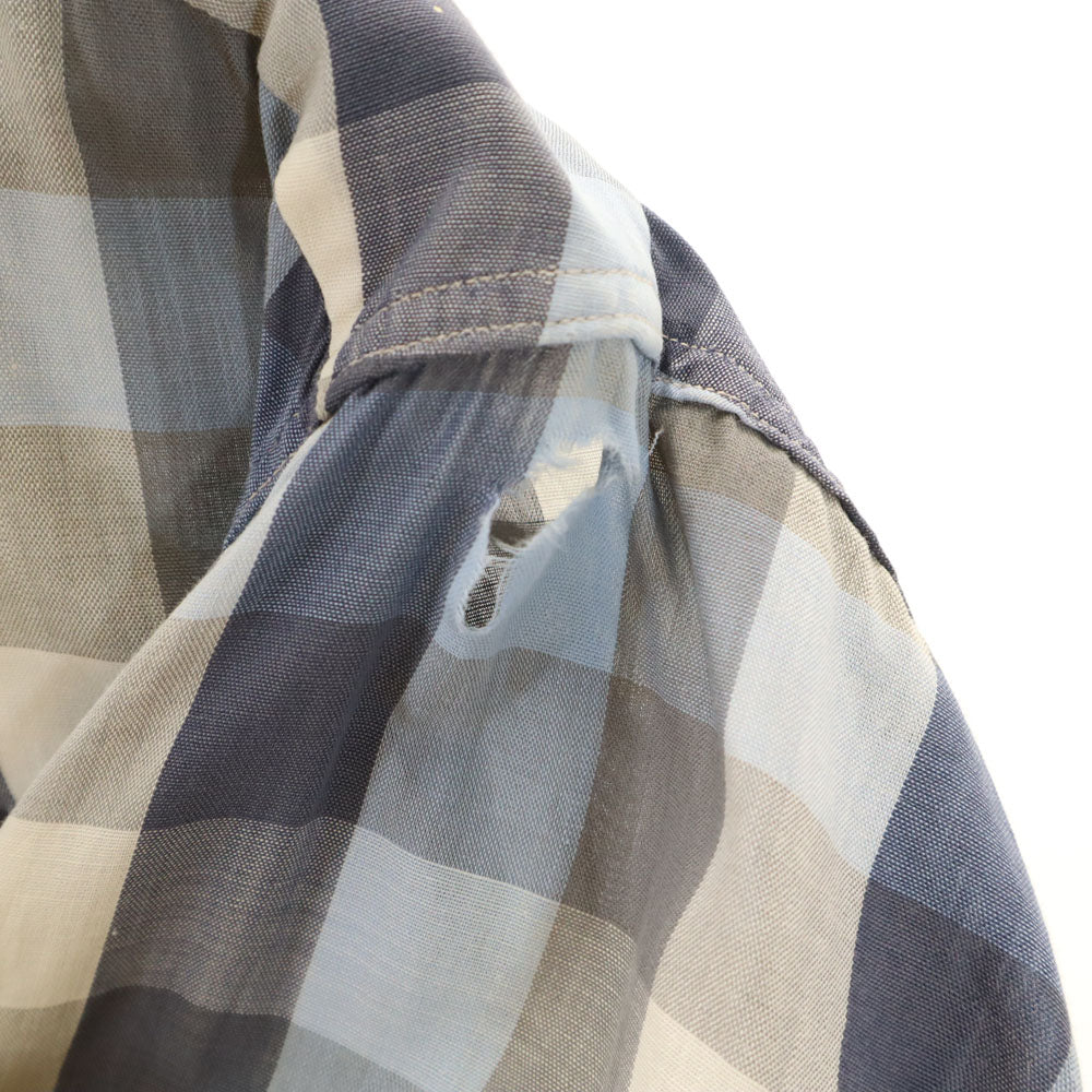 BELGRADE 60s ヴィンテージ チェック柄 長袖 ボタンダウンシャツ S ブルー系 メンズ