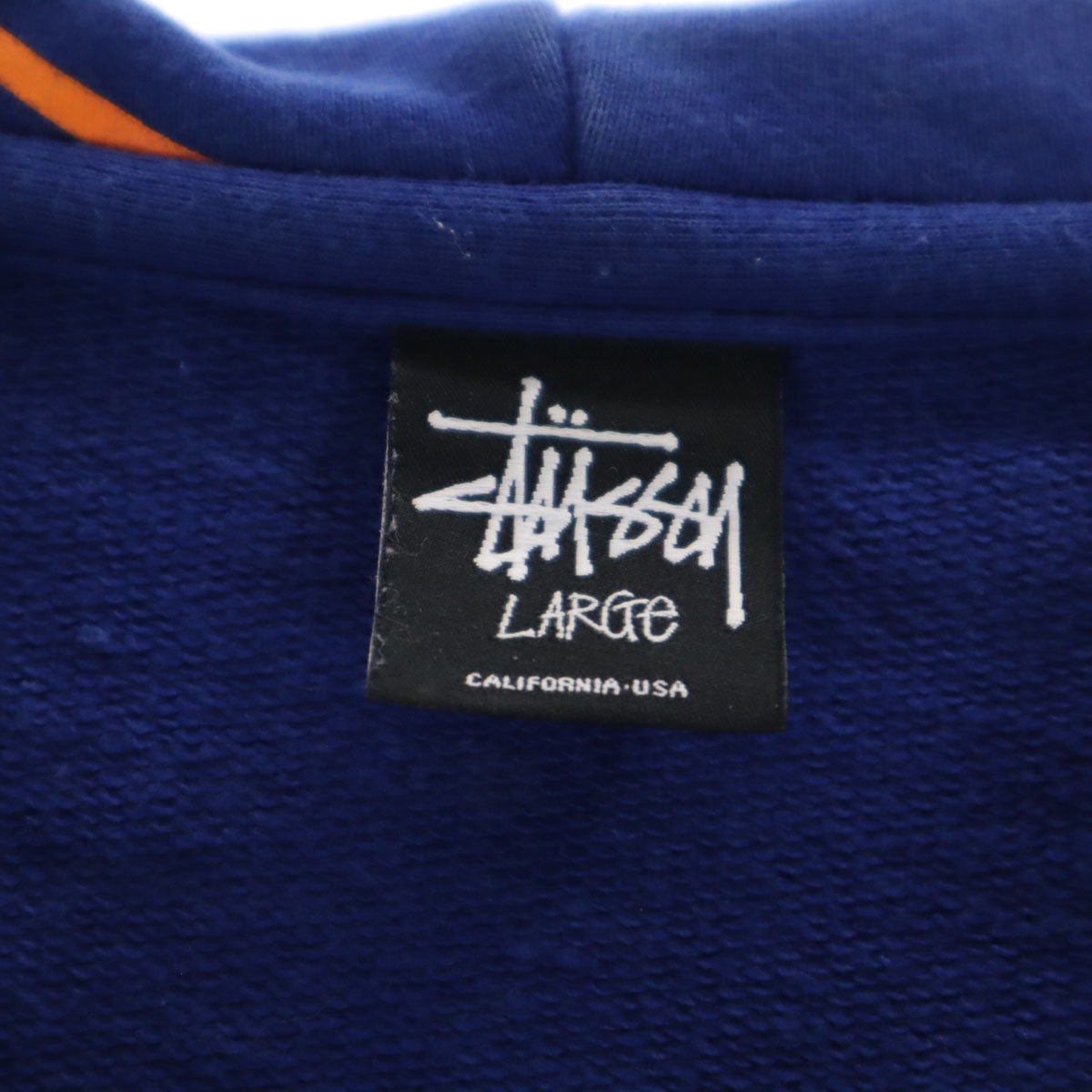 STUSSY ステューシー 総柄 長袖 ジップパーカー L ブルー系 メンズ