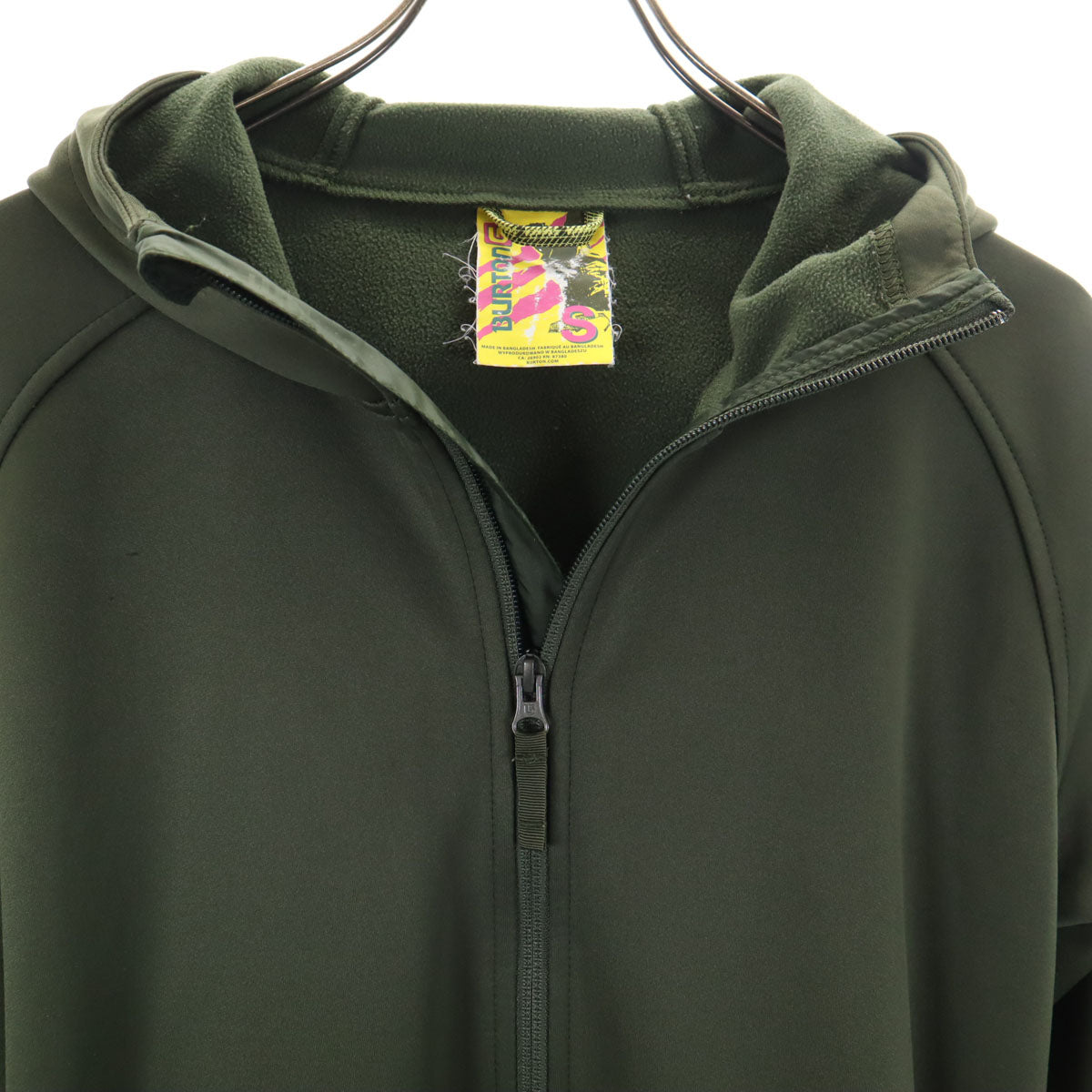 BURTON バートン 長袖 ジップパーカー S カーキ 裏フリース メンズ