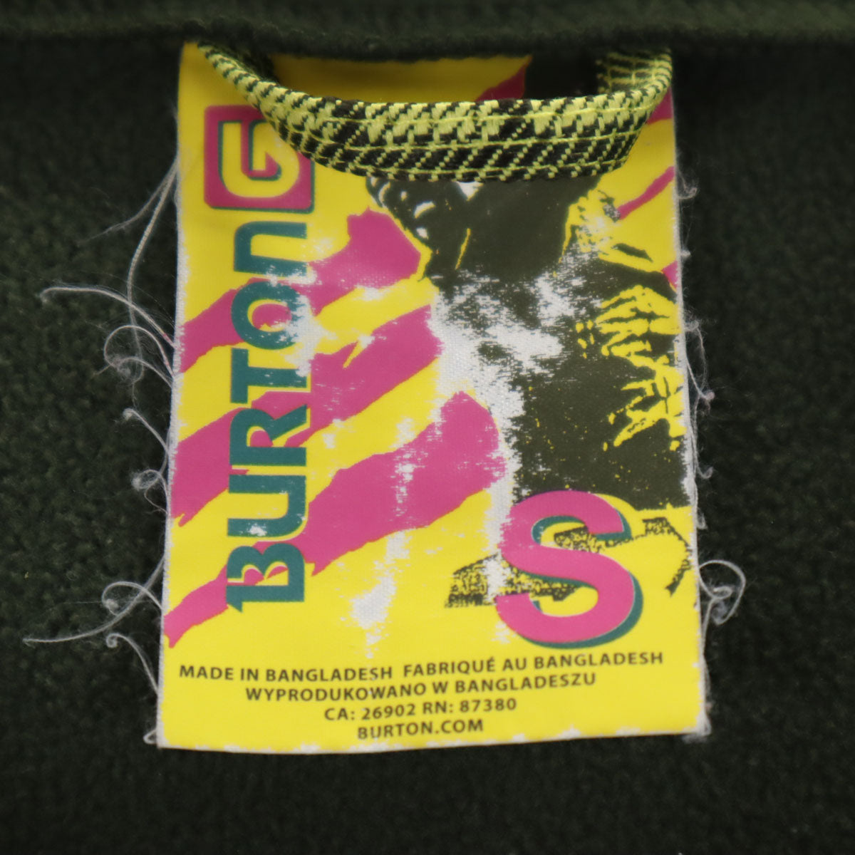 BURTON バートン 長袖 ジップパーカー S カーキ 裏フリース メンズ