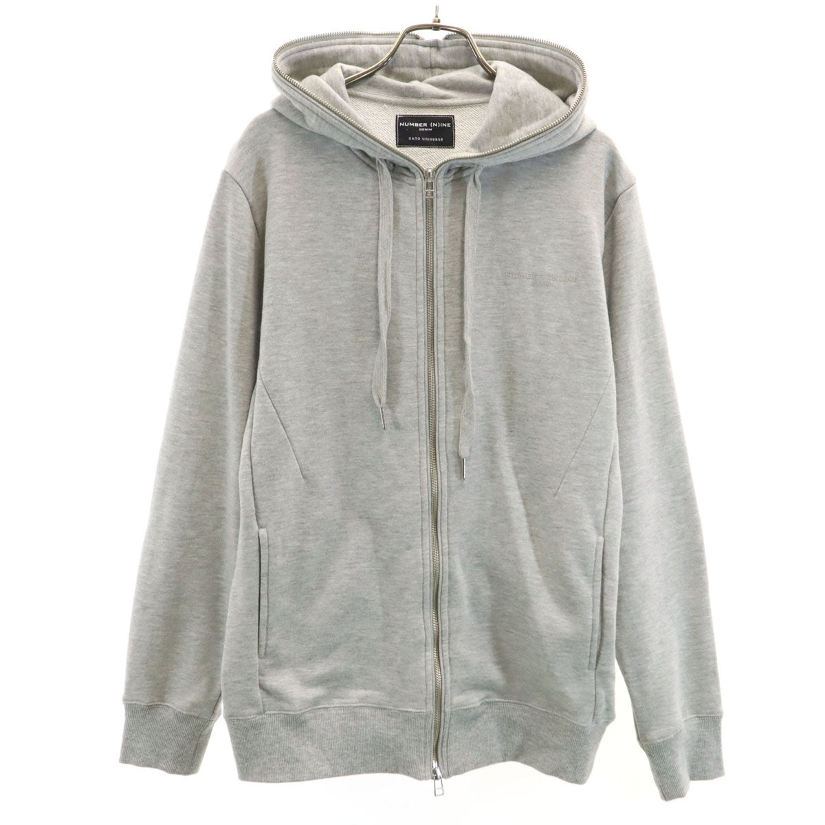 NUMBER (N)INE DENIM ナンバーナイン デニム nano universe ナノユニバース別注 長袖 スウェット ジップパーカー L グレー メンズ