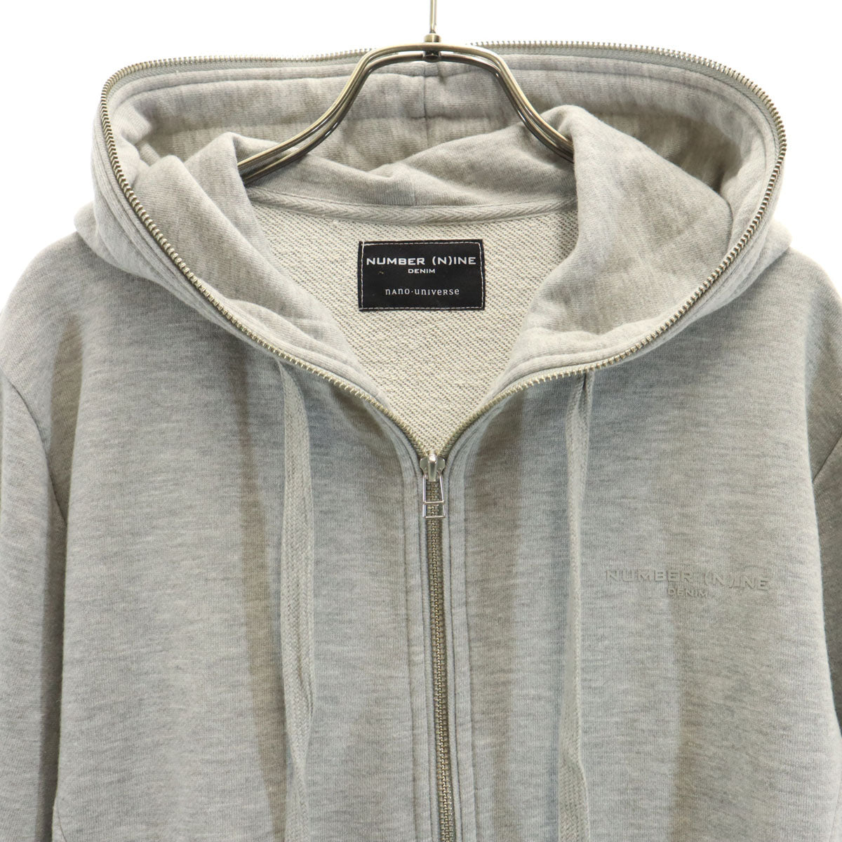 NUMBER (N)INE DENIM ナンバーナイン デニム nano universe ナノユニバース別注 長袖 スウェット ジップパーカー L グレー メンズ