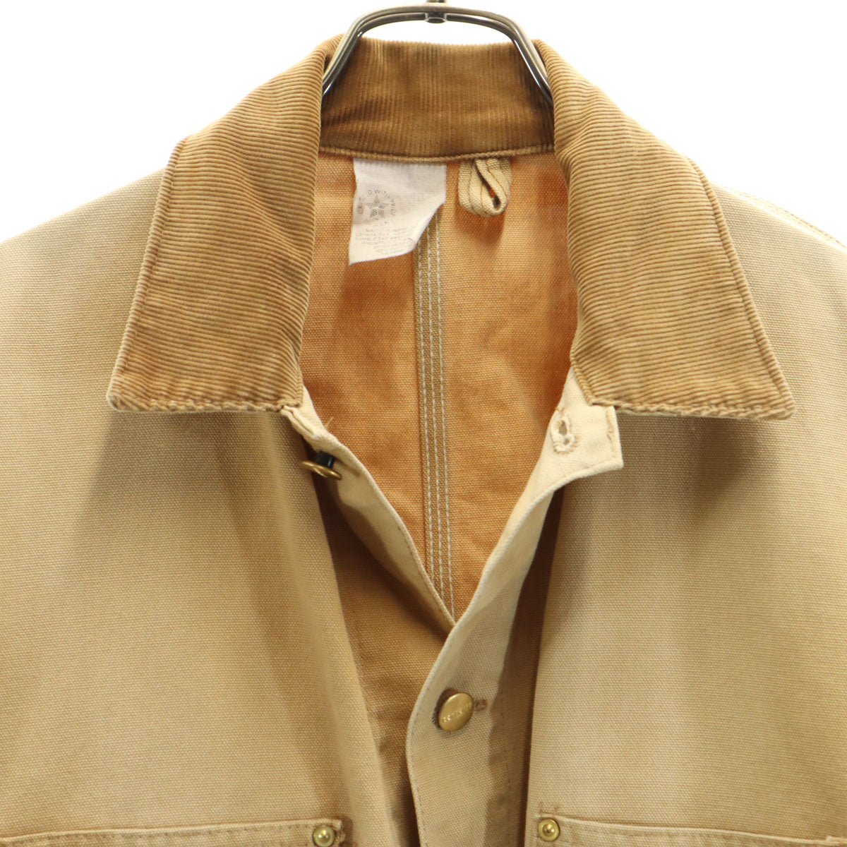 Carhartt カーハート 80s 90s USA製 オールド 裏地無し ミシガンチョア コート 40 ベージュ ダック メンズ