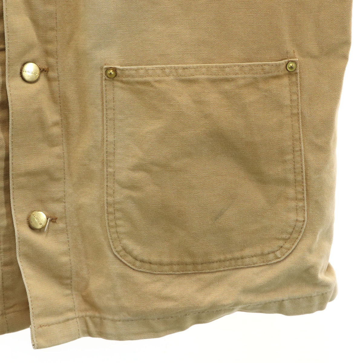 Carhartt カーハート 80s 90s USA製 オールド 裏地無し ミシガンチョア コート 40 ベージュ ダック メンズ