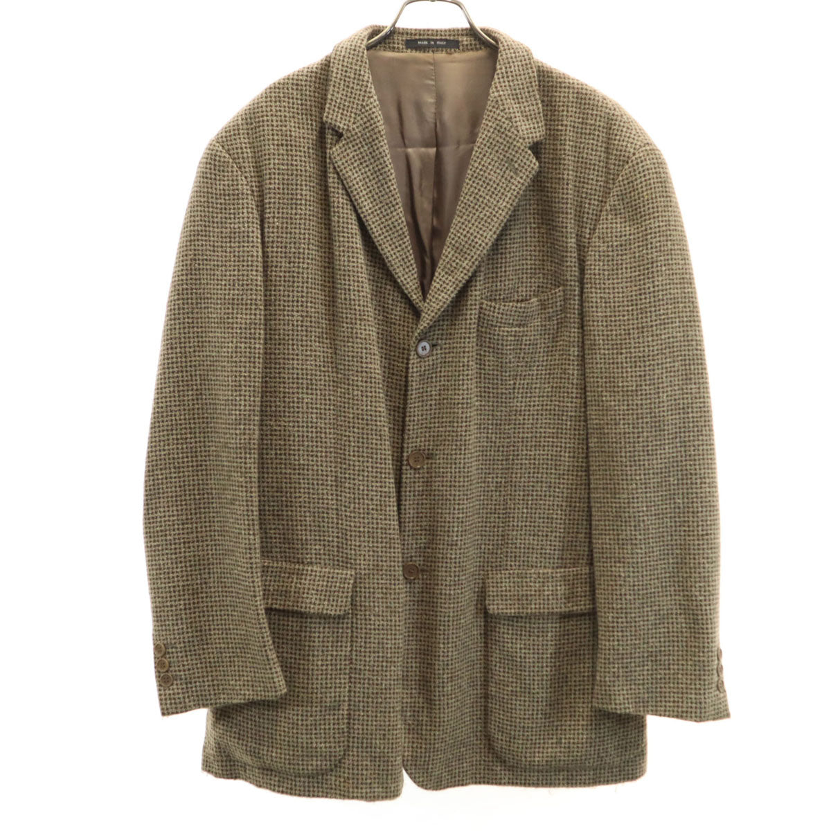 Emporio Armani エンポリオアルマーニ 90s イタリア製 オールド 総柄 テーラードジャケット 52 ベージュ メンズ