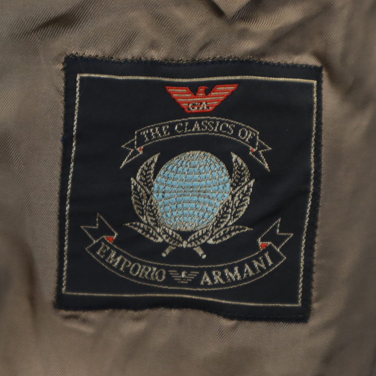 Emporio Armani エンポリオアルマーニ 90s イタリア製 オールド 総柄 テーラードジャケット 52 ベージュ メンズ